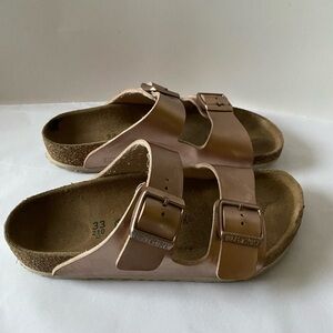 Birkenstock Arizona Slide Sandals Sz L 2 Girls Rose Gold